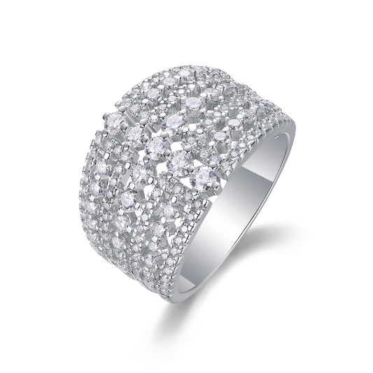Bague Ballet of Time en moissanite – Bague d'éternité en argent sterling S925, 138 pierres, coupe 3EX, couleur D, lumière dansante