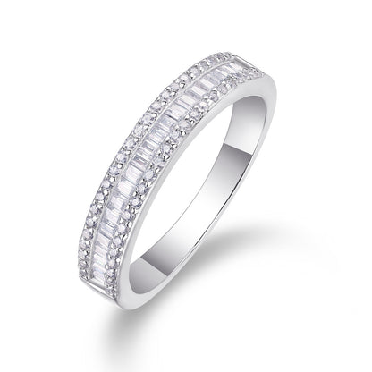 Beautiful Moment Eternity Ring - 4.4mm S925 Sterling Silver Moissanite Band, 68 Stone Light Luxury Wedding Jewelry