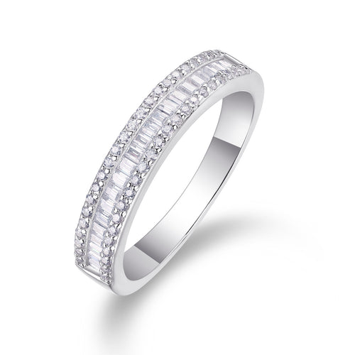 Beautiful Moment Eternity Ring - 4.4mm S925 Sterling Silver Moissanite Band, 68 Stone Light Luxury Wedding Jewelry