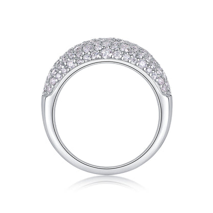 Bague en moissanite Moonlit Stars - Bague céleste en argent sterling S925, 133 pierres, taille 3EX, couleur D, avec certificat GRA