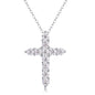 Faith Cross Necklace - S925 Sterling Silver Moissanite Pendant, Light Luxury Collarbone Chain for Women, Tarnish-Resistant