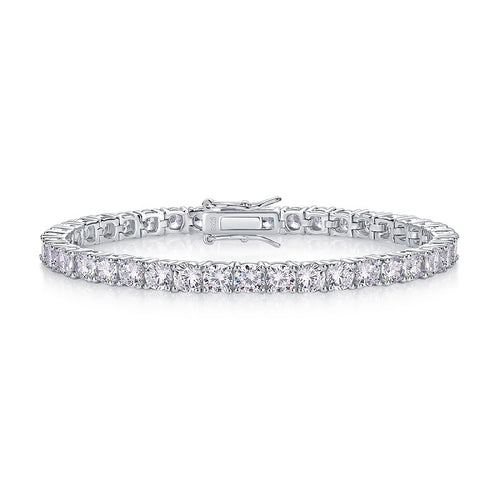 Tennis Chain Bracelet - S925 Sterling Silver Gold Plated Each Moissanite 0.3ct Hip Hop Style Jewelry for Men/Women, Anniversary Gift