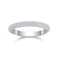 Full Eternity Moissanite Ring - S925 Sterling Silver Curved Band, 360° Sparkle Non-Tarnish Women's Jewelry