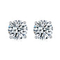 Pure Love 2ct Moissanite Stud Earrings - S925 Sterling Silver Four-Prong Minimalist Earrings for Women, Luxury Diamond Alternative