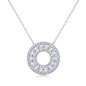 Moissanite Circle Pendant - S925 Silver 18K White Gold Plated, 70-Stone 1.4ct D Color 3EX Cut Necklace for Women