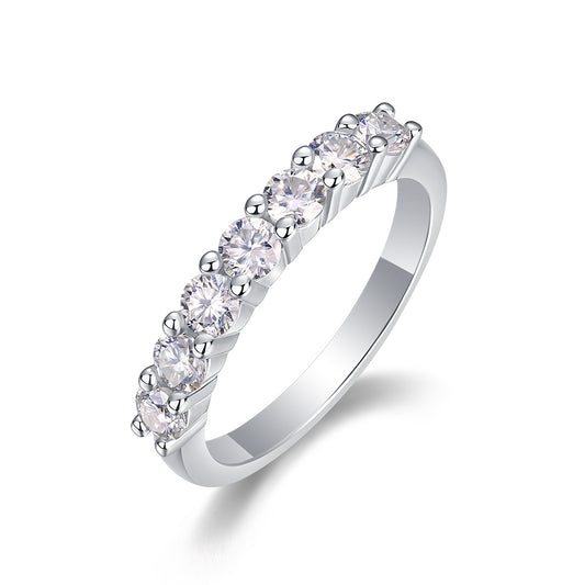 Moissanite 0.7ct Index Finger Ring - S925 Sterling Silver Non-Fading Women's Jewelry, Light Luxury Minimalist Ring