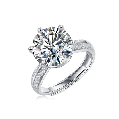 S925 Sterling Silver Moissanite Solitaire Ring for Women - Hypoallergenic, Tarnish-Resistant, Diamond Alternative Wedding Jewelry