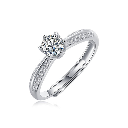 S925 Sterling Silver Moissanite Solitaire Ring for Women - Hypoallergenic, Tarnish-Resistant, Diamond Alternative Wedding Jewelry