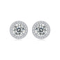 Round Moissanite Stud Earrings - S925 Sterling Silver Wedding Jewelry for Women, Yellow/White Moissanite Options