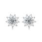 Sunflower Moissanite Stud Earrings - 0.5 Carat S925 Sterling Silver Light Luxury Jewelry, Personalized Gift for Women