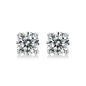 Pure Love 2ct Moissanite Stud Earrings - S925 Sterling Silver Four-Prong Minimalist Earrings for Women, Luxury Diamond Alternative