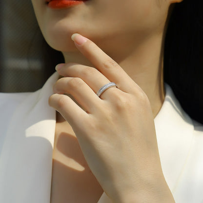 Beautiful Moment Eternity Ring - 4.4mm S925 Sterling Silver Moissanite Band, 68 Stone Light Luxury Wedding Jewelry
