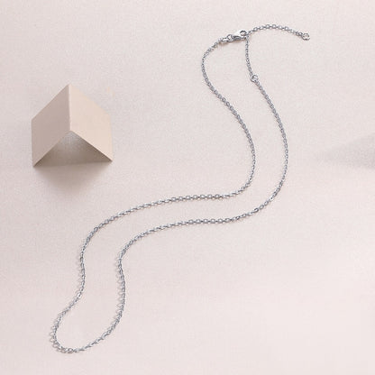Minimalist 925 Sterling Silver Necklace for Women - Simple Single Chain, Premium Electroplated Colors (Gold/Rose Gold/Silver), Light Luxury Jewelry
