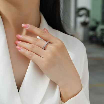Bague index en moissanite 0,7 ct – Bijou pour femme en argent sterling S925 résistant à la lumière, bague minimaliste de luxe légère