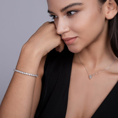 Tennis Chain Bracelet - S925 Sterling Silver Gold Plated Each Moissanite 0.3ct Hip Hop Style Jewelry for Men/Women, Anniversary Gift