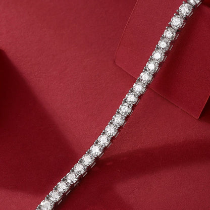 Men's & Women's Tennis Bracelet S925 Sterling Silver - Moissanite Diamond Alternative, Hypoallergenic, Wedding/Party Jewelry