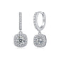 Art Deco Square Moissanite Earrings - S925 Sterling Silver 1ct D Color Frame Earrings, 3EX Cut Light Luxury Statement Jewelry