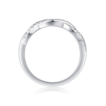 Bague Twin-Life en moissanite – Anneau torsadé en argent S925 à 28 pierres, bijou symbolique en forme de cœurs connectés