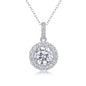 2 Carat Moissanite Pendant Necklace for Women - S925 Sterling Silver Collarbone Chain, Diamond Alternative, Hypoallergenic & Tarnish-Resistant