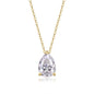 Collier Moonlit Dew en forme de larme - Pendentif en argent S925 plaqué or 18 carats et moissanite, chaîne réglable avec options de tailles de pierres multiples