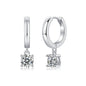 Rain Drop Moissanite Huggie Earrings | 1 Carat D Color 3EX Stones | 925 Sterling Silver, 18K White Gold Plated Luxury Jewelry