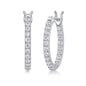 Flowing Light Moissanite Hoop Earrings - 44-Stone S925 Silver 18K White Gold Plated, 0.022ct per Stone Total 0.97ct D Color