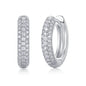 Twinkle in the Corner Moissanite Hoop Earrings - 74-Stone S925 Silver 18K White Gold Plated, 3.3g Lightweight Hinged Hoops