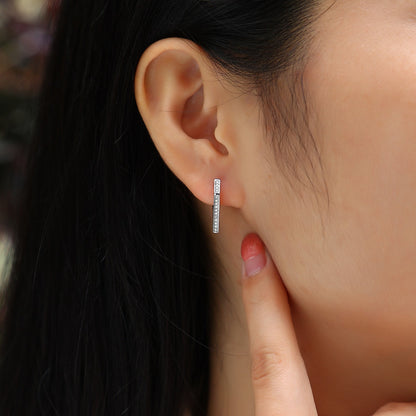 V-Shaped Moissanite Earrings - 30 Stone D Color GRA Certified, S925 Sterling Silver 18K white Gold Plated Elegant Dangle Earrings