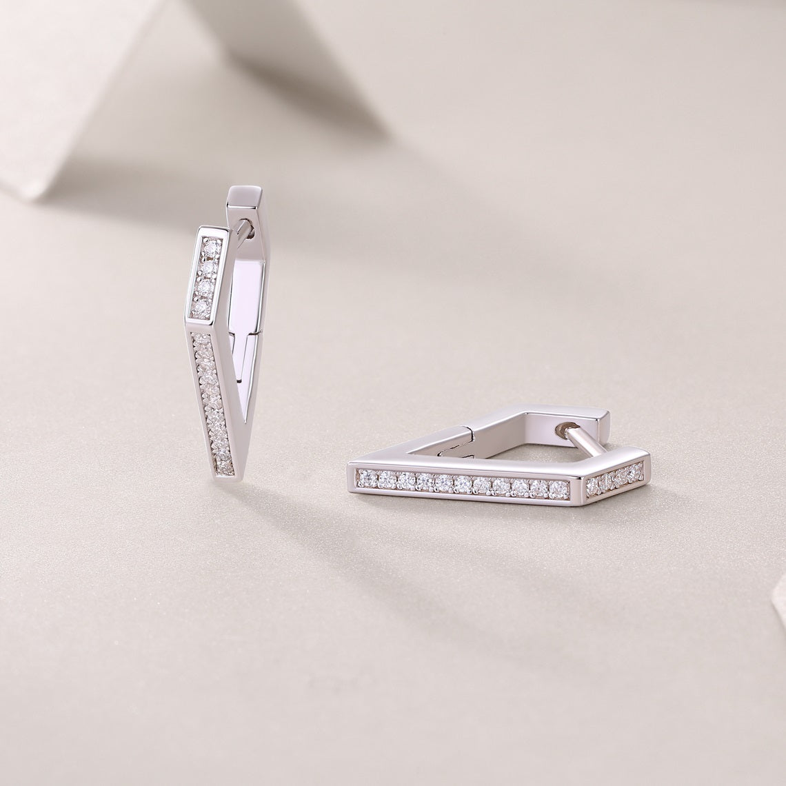 V-Shaped Moissanite Earrings - 30 Stone D Color GRA Certified, S925 Sterling Silver 18K white Gold Plated Elegant Dangle Earrings