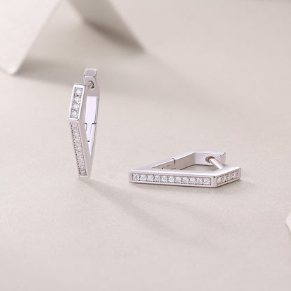 V-Shaped Moissanite Earrings - 30 Stone D Color GRA Certified, S925 Sterling Silver 18K white Gold Plated Elegant Dangle Earrings