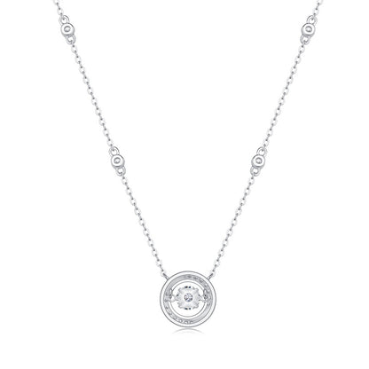 Moissanite Pulsating Heart Necklace - S925 Sterling Silver Light Luxury Collarbone Chain for Women, Trending Minimalist Jewelry