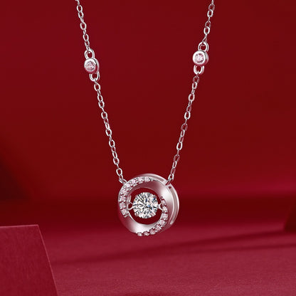 Moissanite Pulsating Heart Necklace - S925 Sterling Silver Light Luxury Collarbone Chain for Women, Trending Minimalist Jewelry