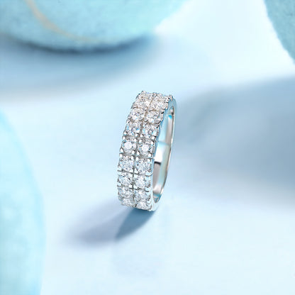 Bague en argent sterling S925 avec moissanite – Bague élégante et légère pour femme. Scintillement tendance, effet diamant, hypoallergénique et résistante au ternissement. Design unique, idéal pour un cadeau d'amour ou pour se faire plaisir.