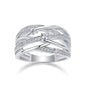 Bague géométrique en moissanite – Argent sterling S925, design entrelacé, anneau fermé, bijou tendance pour femme