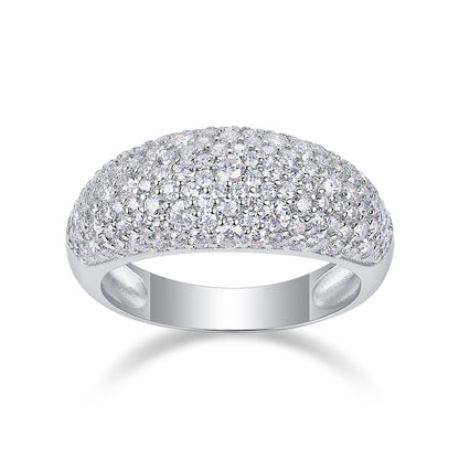 Bague en moissanite Moonlit Stars - Bague céleste en argent sterling S925, 133 pierres, taille 3EX, couleur D, avec certificat GRA