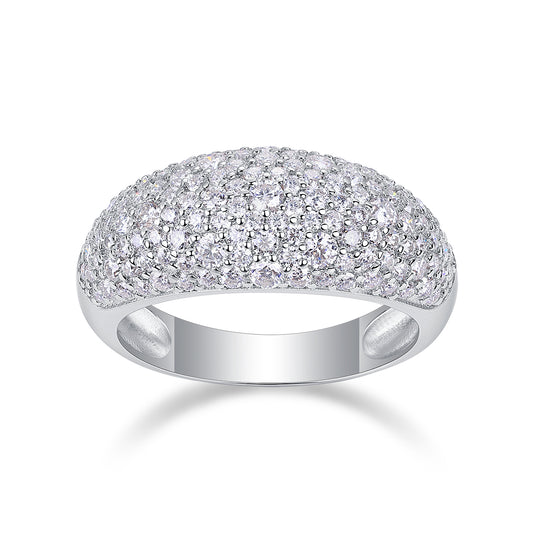 Bague en moissanite Moonlit Stars - Bague céleste en argent sterling S925, 133 pierres, taille 3EX, couleur D, avec certificat GRA