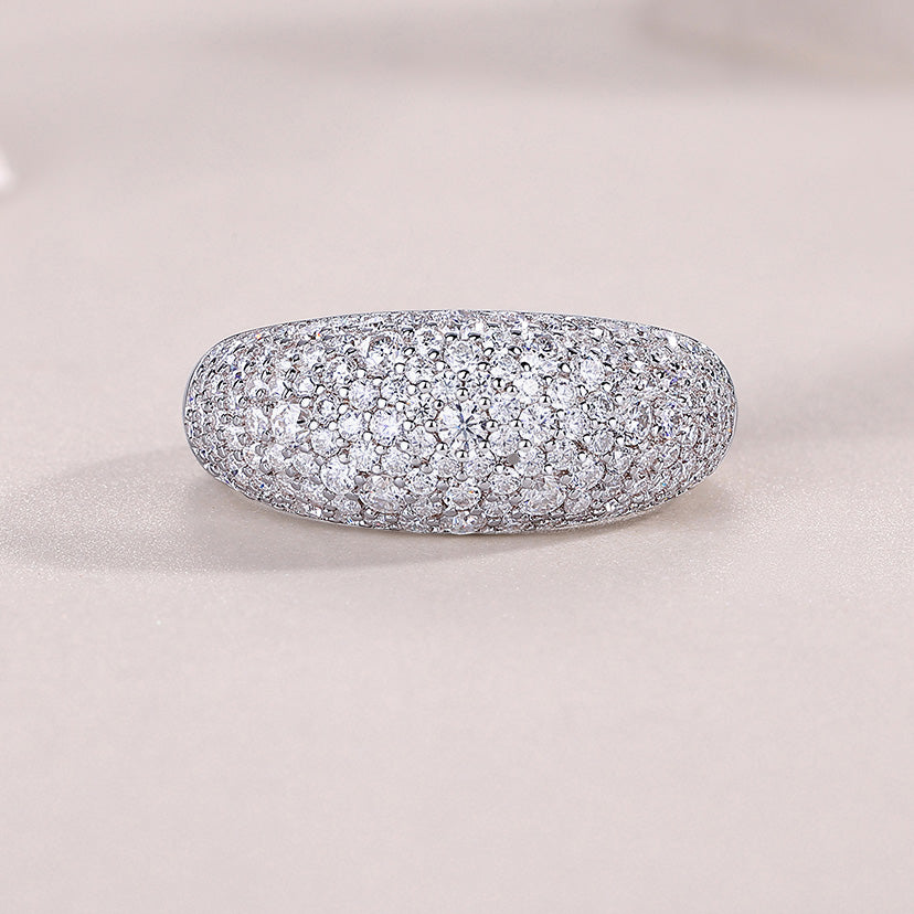 Bague en moissanite Moonlit Stars - Bague céleste en argent sterling S925, 133 pierres, taille 3EX, couleur D, avec certificat GRA