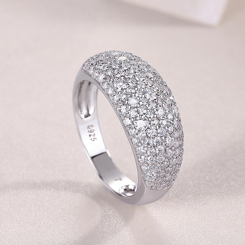 Bague en moissanite Moonlit Stars - Bague céleste en argent sterling S925, 133 pierres, taille 3EX, couleur D, avec certificat GRA