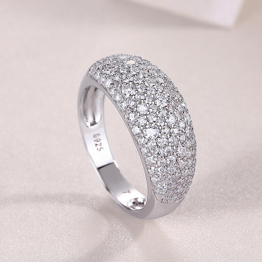 Bague en moissanite Moonlit Stars - Bague céleste en argent sterling S925, 133 pierres, taille 3EX, couleur D, avec certificat GRA