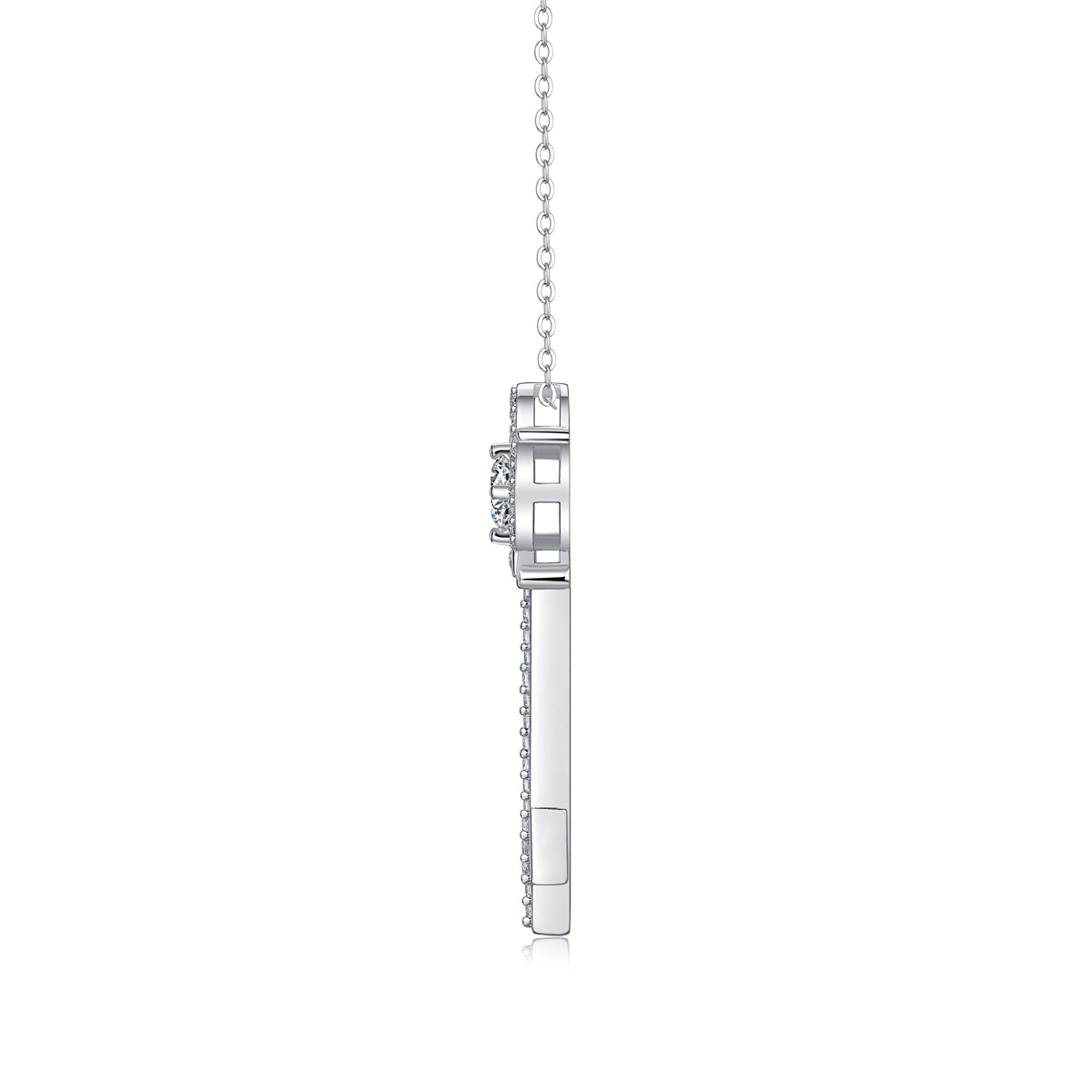 Twilight Key Moissanite Necklace - 0.5ct Key Pendant S925 Sterling Silver, Unlock Love Symbolism Eternal Jewelry Gift