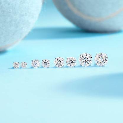 Minimalist S925 Sterling Silver Moissanite Hoop Earrings for Women | Classic Huggie Earrings with Diamond-Like Sparkle