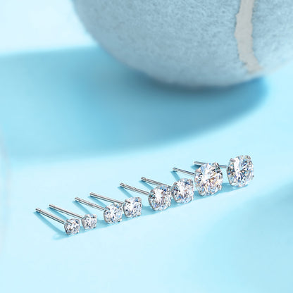 Minimalist S925 Sterling Silver Moissanite Hoop Earrings for Women | Classic Huggie Earrings with Diamond-Like Sparkle