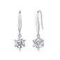 Dancing Breeze Moissanite Drop Earrings - 1ct S925 Sterling Silver Lightweight Dangle Earrings, 3EX Cut D Color