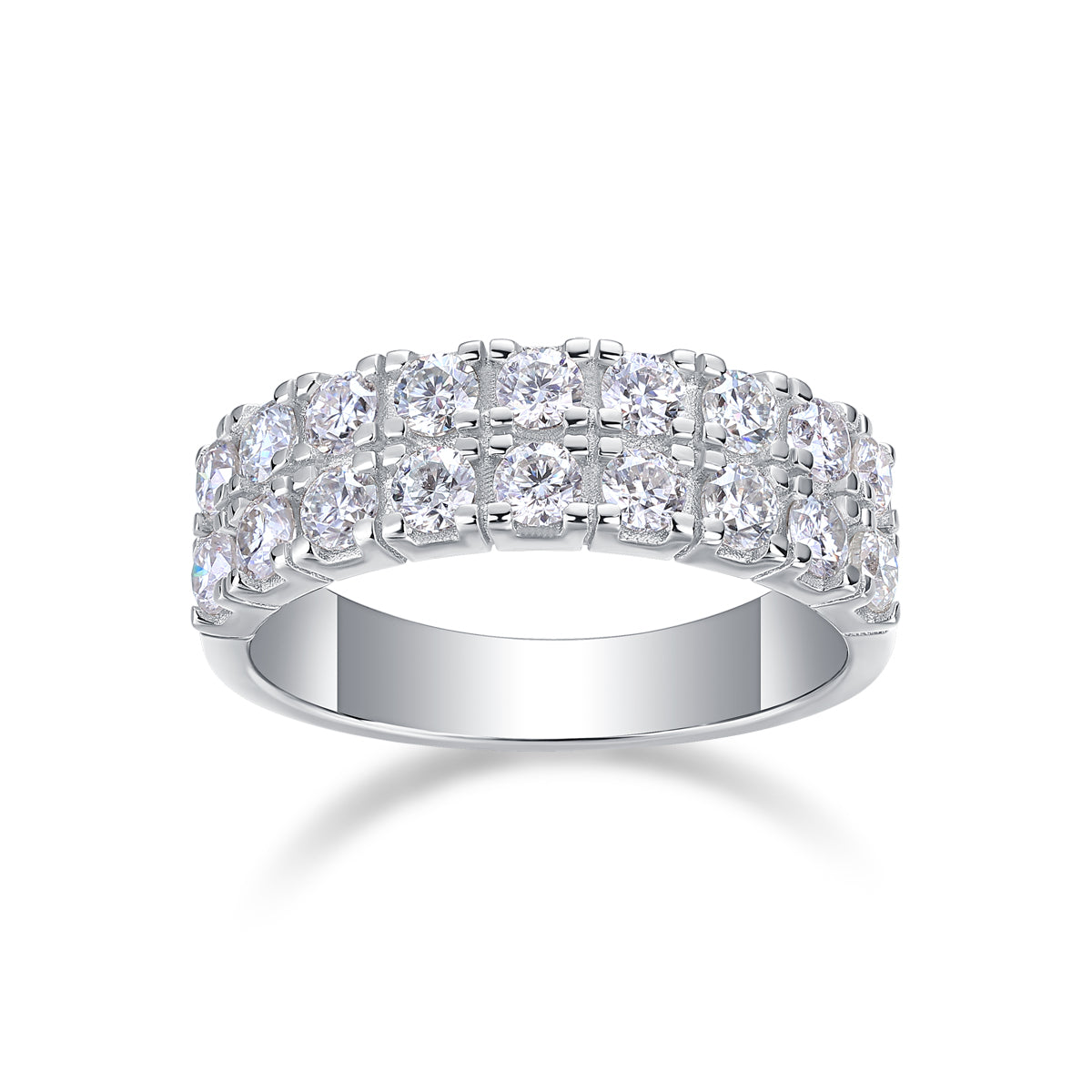 Bague en argent sterling S925 avec moissanite – Bague élégante et légère pour femme. Scintillement tendance, effet diamant, hypoallergénique et résistante au ternissement. Design unique, idéal pour un cadeau d'amour ou pour se faire plaisir.