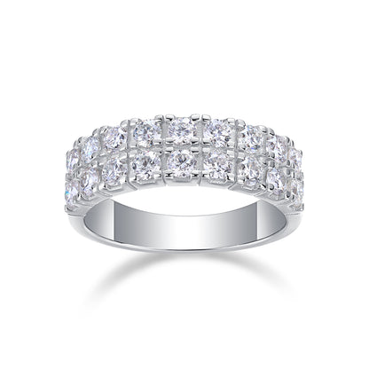 Bague en argent sterling S925 avec moissanite – Bague élégante et légère pour femme. Scintillement tendance, effet diamant, hypoallergénique et résistante au ternissement. Design unique, idéal pour un cadeau d'amour ou pour se faire plaisir.