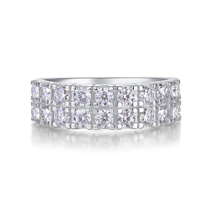 Bague en argent sterling S925 avec moissanite – Bague élégante et légère pour femme. Scintillement tendance, effet diamant, hypoallergénique et résistante au ternissement. Design unique, idéal pour un cadeau d'amour ou pour se faire plaisir.