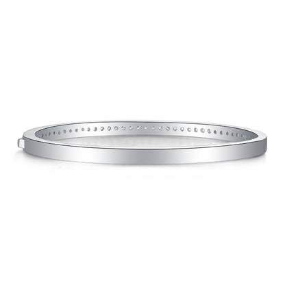 Bracelet jonc en moissanite – Bracelet de promesse en argent sterling S925, 39 pierres, taille 3EX, couleur D, cadeau d'anniversaire pour femme