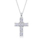 S925 Sterling Silver Moissanite Cross Pendant Necklace for Women - Personalized Elegant Clavicle Chain, Dainty Christian Jewelry Gift for Her, Wedding Party Everyday Wear