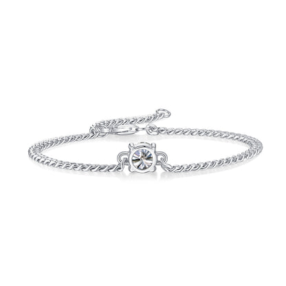 Moissanite Tennis Bracelet - 1ct/2ct D Color 3EX Cut, S925 Sterling Silver 18K White Gold Plated Light Luxury Jewelry | Cuban chain