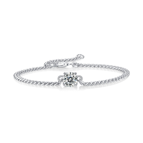 Moissanite Tennis Bracelet - 1ct/2ct D Color 3EX Cut, S925 Sterling Silver 18K White Gold Plated Light Luxury Jewelry | Cuban chain